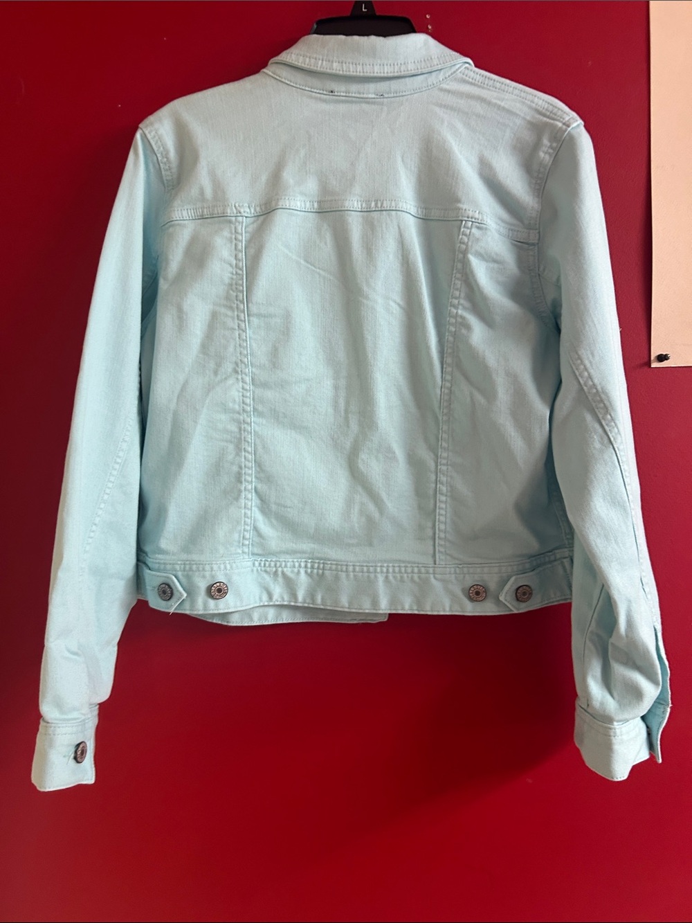 Talbots Pastel Mint Denim Jacket size medium - Picture 5 of 7